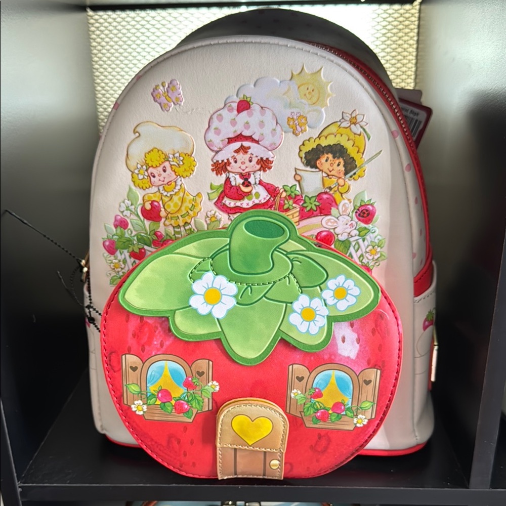 Loungefly Red and Green Strawberry House Backpack